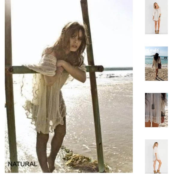 70’s Bohemian Sexy Angel Sleeves Mini Dress Tunic 100%Cotton Gauze Desert Babe - Picture 8 of 16